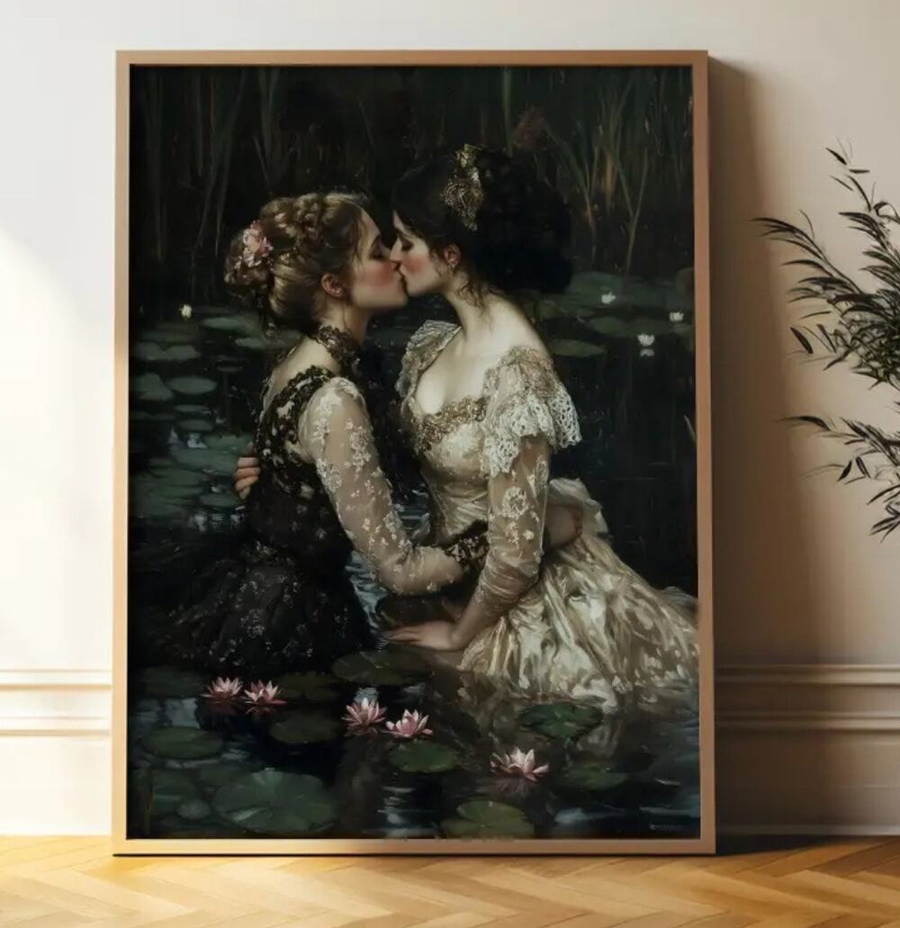 Victorian Love is Love Canvas Art Print 12"×16" Ladies LBGTQ Pride Valentine's